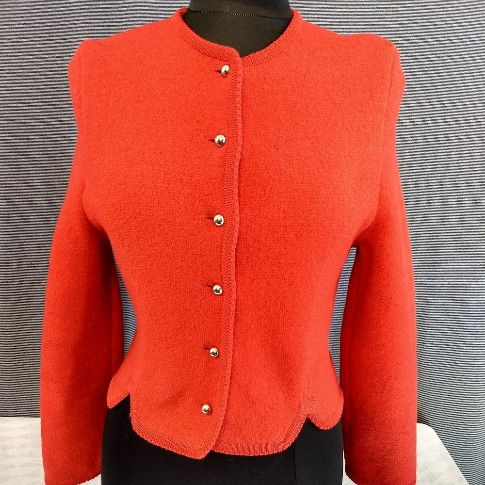 VINTAGE RED WOOL SWEATER Eagles Eye Size 6